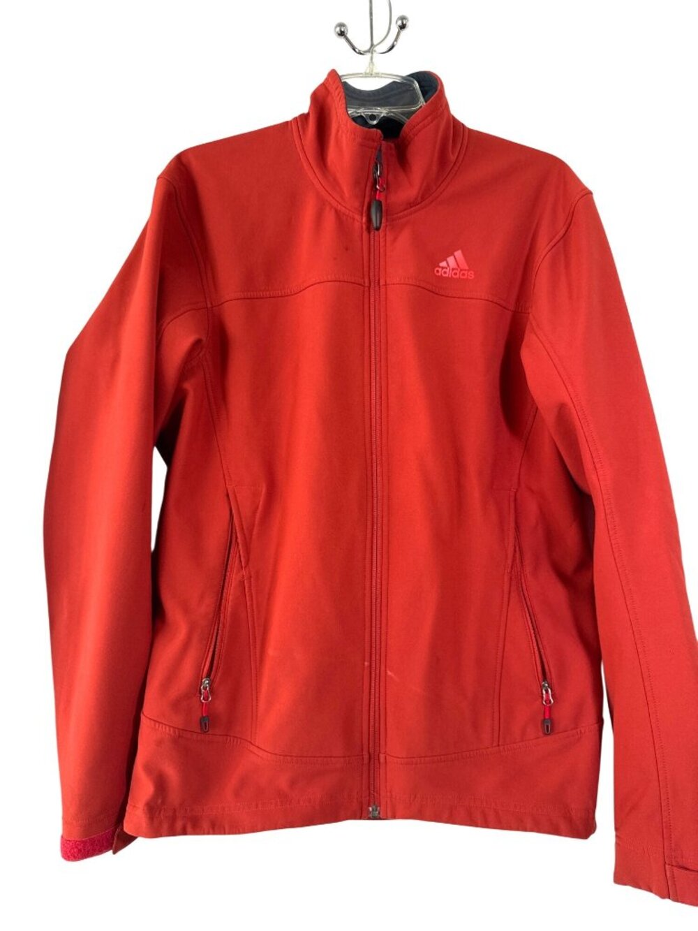 Adidas Outdoor Orange Red Full-Zip Jacket Size M Lightweight & Warm